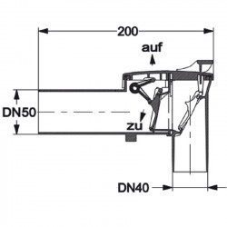 OHA- Sperrwerk DN50 Rückstaudoppelverschluss, Notverschluss mit Wandbefestigung DIN 13564 Haas Sperrwerk/ RückstauverschlussS...