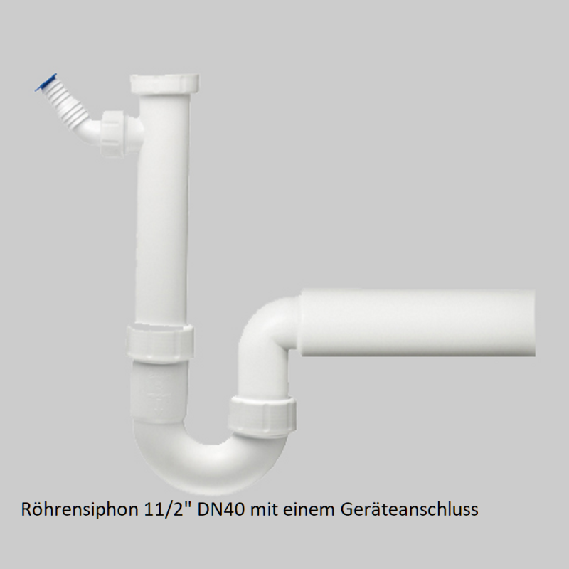 Haas Siphon DN40 x 1 1/2 Zoll Spülensiphon mit Rohrbelüfter